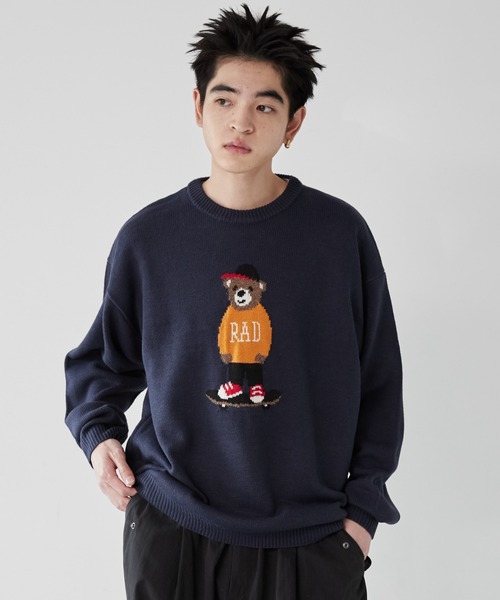 WEGO(ウィゴー)の「WEGO/アニマルジャガードニットプルオーバー(ニット/セーター・メンズ・アイボリー/ダークグリーン/ネイビー・MEDIUM/LARGE)」の15枚目の写真