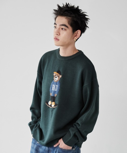 WEGO(ウィゴー)の「WEGO/アニマルジャガードニットプルオーバー(ニット/セーター・メンズ・アイボリー/ダークグリーン/ネイビー・MEDIUM/LARGE)」の13枚目の写真