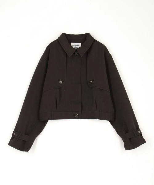 NICOLE CLUB（ニコル　クラブ）の「トレンチ風ショートジャケット（その他アウター・レディース・オフホワイト/グレー/チャコール・MEDIUM）」の6枚目の写真