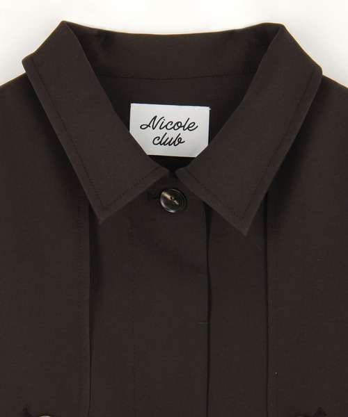 NICOLE CLUB（ニコル　クラブ）の「トレンチ風ショートジャケット（その他アウター・レディース・オフホワイト/グレー/チャコール・MEDIUM）」の8枚目の写真