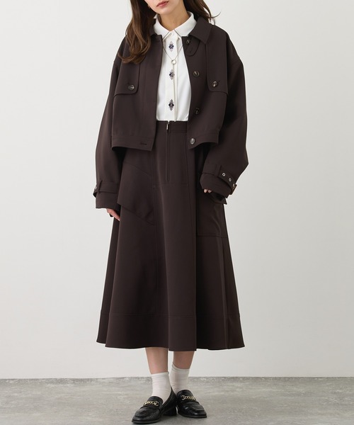 NICOLE CLUB（ニコル　クラブ）の「トレンチ風ショートジャケット（その他アウター・レディース・オフホワイト/グレー/チャコール・MEDIUM）」の18枚目の写真