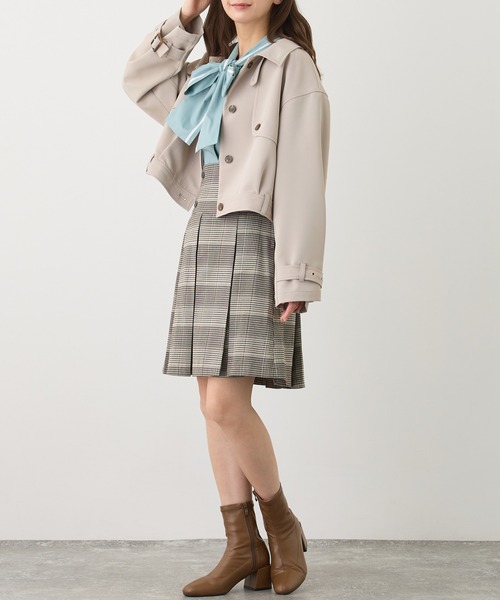 NICOLE CLUB（ニコル　クラブ）の「トレンチ風ショートジャケット（その他アウター・レディース・オフホワイト/グレー/チャコール・MEDIUM）」の20枚目の写真