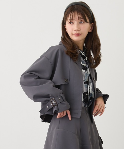 NICOLE CLUB（ニコル　クラブ）の「トレンチ風ショートジャケット（その他アウター・レディース・オフホワイト/グレー/チャコール・MEDIUM）」の21枚目の写真