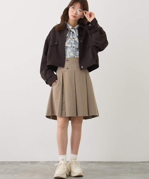 NICOLE CLUB（ニコル　クラブ）の「トレンチ風ショートジャケット（その他アウター・レディース・オフホワイト/グレー/チャコール・MEDIUM）」の22枚目の写真