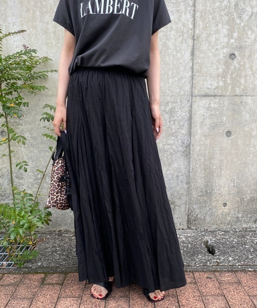 mizuiroind（ミズイロインド）の「[mizuiro ind/ミズイロインド] ボリュームフレアロングスカート（スカート・レディース・ブラック/オフホワイト・F）」の13枚目の写真