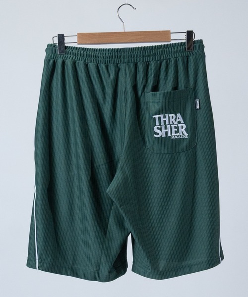 THRASHER（スラッシャー）の「【at】〔THRASHER/スラッシャー〕GAME SHORTS ファイアーパターンロゴ パイピング ゲームショーツ（その他パンツ・メンズ・ホワイト/グリーン/ブラック・MEDIUM/LARGE）」の6枚目の写真
