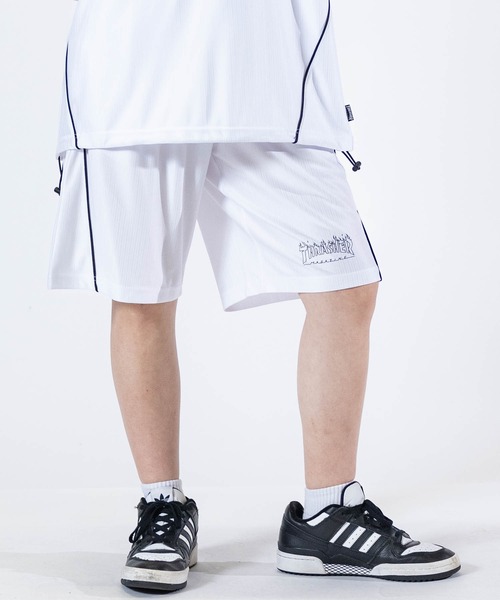 THRASHER（スラッシャー）の「【at】〔THRASHER/スラッシャー〕GAME SHORTS ファイアーパターンロゴ パイピング ゲームショーツ（その他パンツ・メンズ・ホワイト/グリーン/ブラック・MEDIUM/LARGE）」の7枚目の写真
