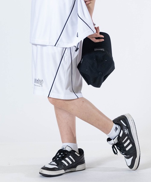 THRASHER（スラッシャー）の「【at】〔THRASHER/スラッシャー〕GAME SHORTS ファイアーパターンロゴ パイピング ゲームショーツ（その他パンツ・メンズ・ホワイト/グリーン/ブラック・MEDIUM/LARGE）」の8枚目の写真