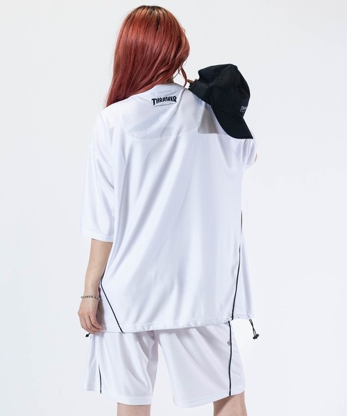 THRASHER（スラッシャー）の「【at】〔THRASHER/スラッシャー〕GAME SHORTS ファイアーパターンロゴ パイピング ゲームショーツ（その他パンツ・メンズ・ホワイト/グリーン/ブラック・MEDIUM/LARGE）」の12枚目の写真