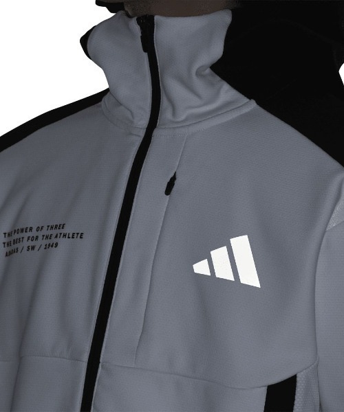adidas(アディダス)の「アディダス adidas Adptn レギュラーフィット テクスチャード ダブルニット フード付きトラックジャケット(ジャージ・メンズ・ブラック/ホワイト/オリーブ・S/M/L/LL/3L)」の8枚目の写真