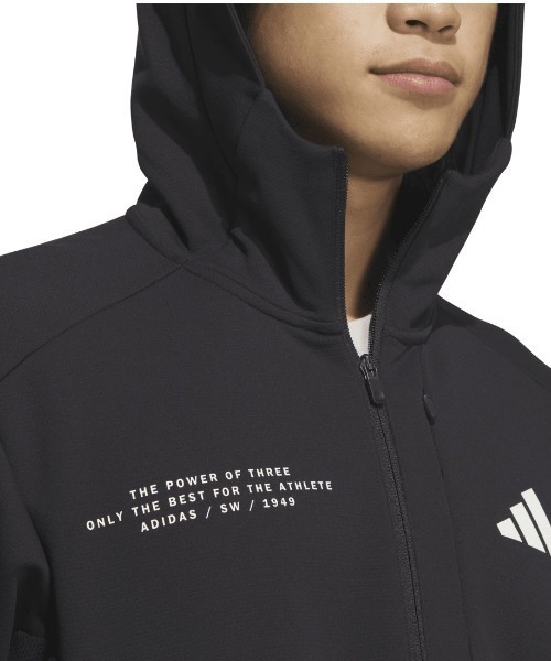 adidas(アディダス)の「アディダス adidas Adptn レギュラーフィット テクスチャード ダブルニット フード付きトラックジャケット(ジャージ・メンズ・ブラック/ホワイト/オリーブ・S/M/L/LL/3L)」の11枚目の写真