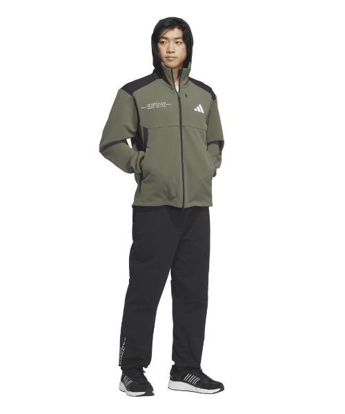 adidas(アディダス)の「アディダス adidas Adptn レギュラーフィット テクスチャード ダブルニット フード付きトラックジャケット(ジャージ・メンズ・ブラック/ホワイト/オリーブ・S/M/L/LL/3L)」の14枚目の写真