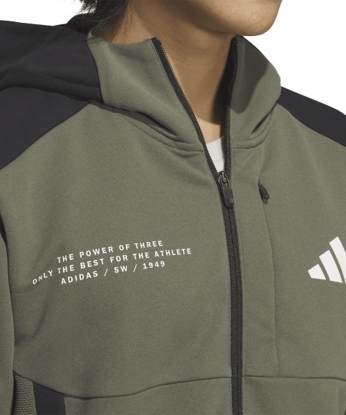 adidas(アディダス)の「アディダス adidas Adptn レギュラーフィット テクスチャード ダブルニット フード付きトラックジャケット(ジャージ・メンズ・ブラック/ホワイト/オリーブ・S/M/L/LL/3L)」の15枚目の写真