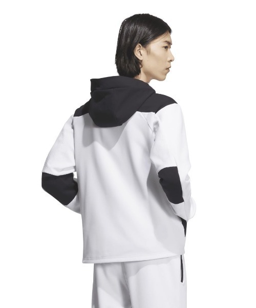 adidas(アディダス)の「アディダス adidas Adptn レギュラーフィット テクスチャード ダブルニット フード付きトラックジャケット(ジャージ・メンズ・ブラック/ホワイト/オリーブ・S/M/L/LL/3L)」の4枚目の写真