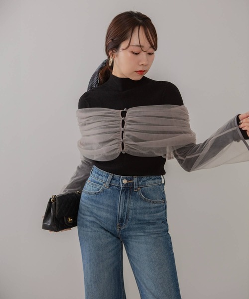 Leja(レジャ)の「【LEJA】チュールオフショルダー花柄Iラインドレスワンピース 2点セット 美脚効果 結婚式 パーティードレス 成人式 二次会 同窓会 お呼ばれ オケージョン 20代 30代(ドレス・レディース・グリーン/グレー/ブラック・MEDIUM/SMALL)」の19枚目の写真