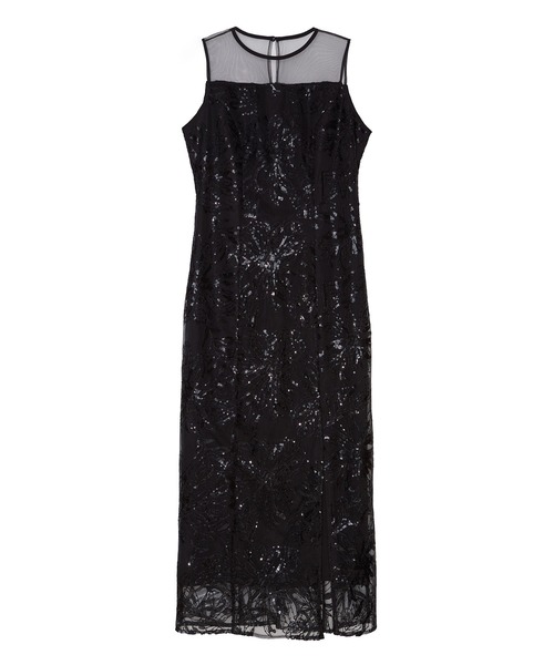 セール】【LEJA】チュールオフショルダー花柄Iラインドレスワンピース