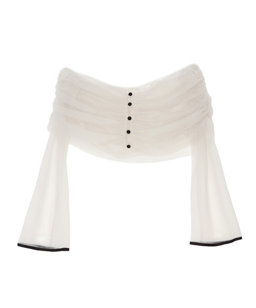 LEJA チュールオフショルダー花柄|ラインドレスワンピース 2点セット セール】【LEJA】チュールオフショルダー花柄Iラインドレスワンピース