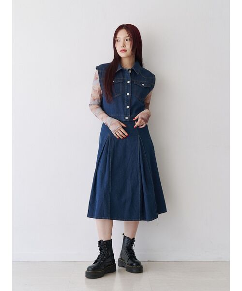 jouetie（ジュエティ）の「ニュアンスパターンシアートップス（Tシャツ/カットソー・レディース・ブルー/ベージュ・MEDIUM）」の10枚目の写真