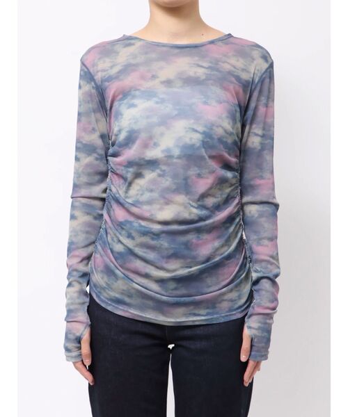 jouetie（ジュエティ）の「ニュアンスパターンシアートップス（Tシャツ/カットソー・レディース・ブルー/ベージュ・MEDIUM）」の11枚目の写真