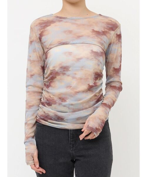 jouetie（ジュエティ）の「ニュアンスパターンシアートップス（Tシャツ/カットソー・レディース・ブルー/ベージュ・MEDIUM）」の21枚目の写真