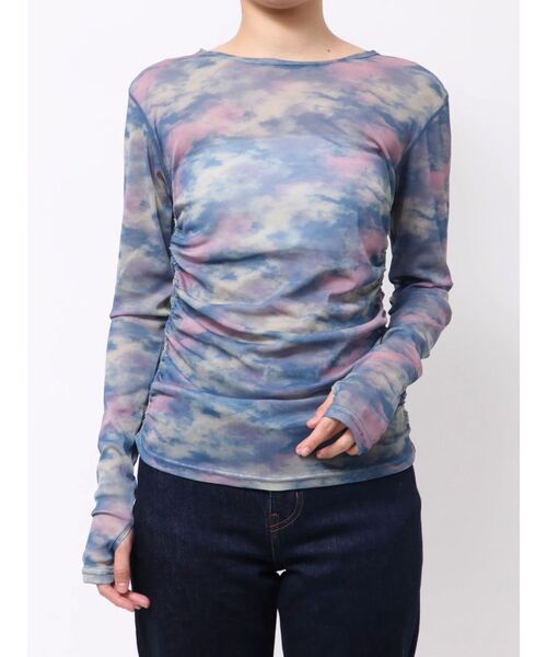 jouetie（ジュエティ）の「ニュアンスパターンシアートップス（Tシャツ/カットソー・レディース・ブルー/ベージュ・MEDIUM）」の22枚目の写真