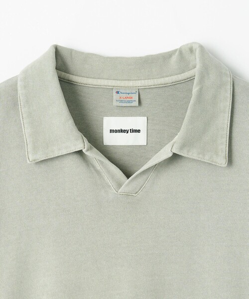 Champion（チャンピオン）の「＜Champion × monkey time＞ ピグメント スキッパー ポロシャツ（ポロシャツ・メンズ・ライム/ブラック・XL/L/M/S）」の6枚目の写真