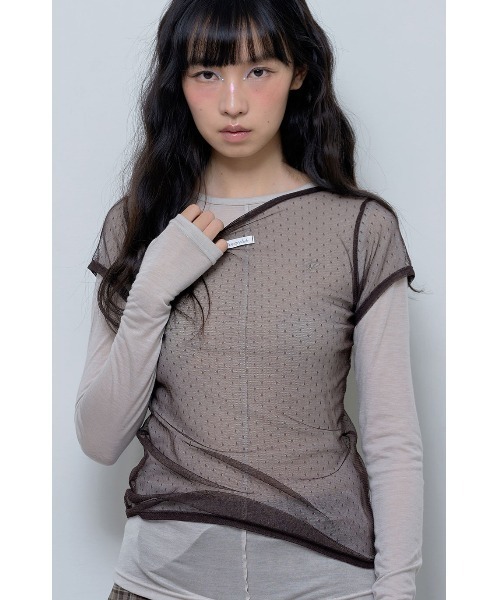 A'GEM/9 × .kom 「 FANCY CLUB/ファンシークラブ」 3-WAY DOT LAYERED LONG SLEEVE/ドットレイヤー A'GEM/9 × .kom 『 FANCY CLUB/ファンシークラブ』 3-WAY DOT