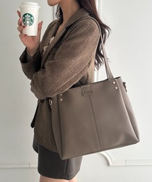 wears（ウェアーズ）の「新色追加 6色展開【A4収納可能】通勤・通学 PUダブルショルダートートバッグ ショルダーバッグ 2WAYバッグ（トートバッグ）」