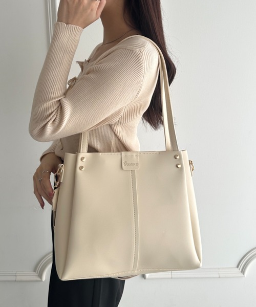 セール】【A4収納可能】通勤・通学 PUダブルショルダートートバッグ