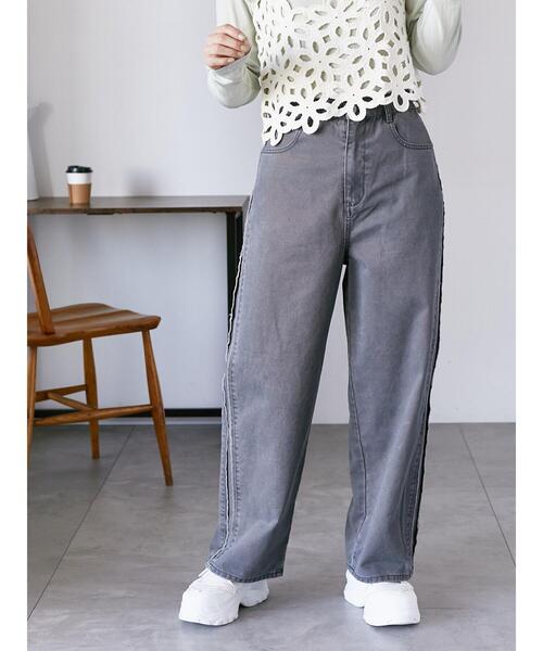 ehka sopo（エヘカソポ）の「サイドラインパンツ（その他パンツ・レディース・チャコールグレー/ブルー/ベージュ・F）」の2枚目の写真