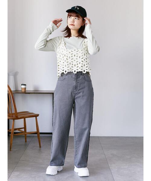 ehka sopo（エヘカソポ）の「サイドラインパンツ（その他パンツ・レディース・チャコールグレー/ブルー/ベージュ・F）」の15枚目の写真