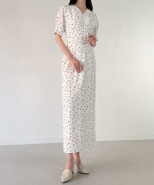 ☆さあ★出品 JUN&ROPE ワンピース S アディダスセットアップ JUNOAH ワンピース ハートパターンレースアップタイトワンピース