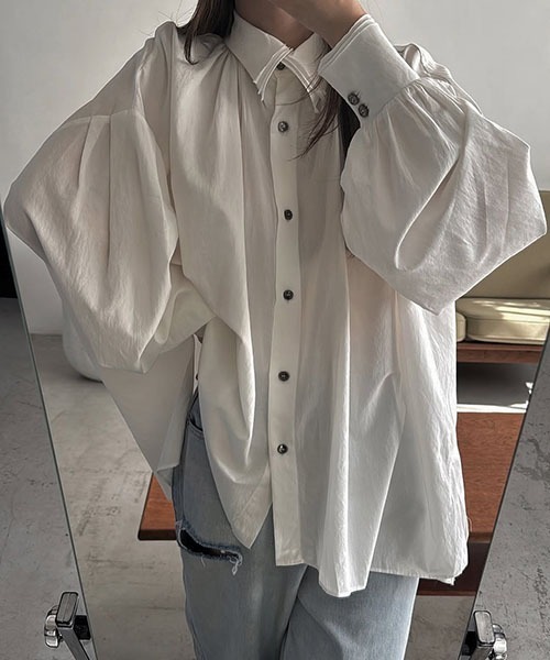 WILLFULLY（ウィルフリー）の「collar & cuffs triple layered over SH（シャツ/ブラウス・レディース・ピンク/ホワイト/イエロー系/サックスブルー・FREE）」の2枚目の写真