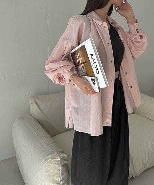 WILLFULLY（ウィルフリー）の「collar & cuffs triple layered over SH（シャツ/ブラウス・レディース・ピンク/ホワイト/イエロー系/サックスブルー・FREE）」の15枚目の写真