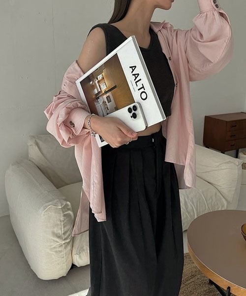 WILLFULLY（ウィルフリー）の「collar & cuffs triple layered over SH（シャツ/ブラウス・レディース・ピンク/ホワイト/イエロー系/サックスブルー・FREE）」の13枚目の写真