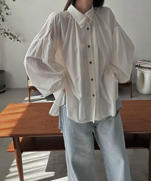 WILLFULLY（ウィルフリー）の「collar & cuffs triple layered over SH（シャツ/ブラウス・レディース・ピンク/ホワイト/イエロー系/サックスブルー・FREE）」の6枚目の写真