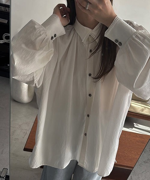 WILLFULLY（ウィルフリー）の「collar & cuffs triple layered over SH（シャツ/ブラウス・レディース・ピンク/ホワイト/イエロー系/サックスブルー・FREE）」の7枚目の写真