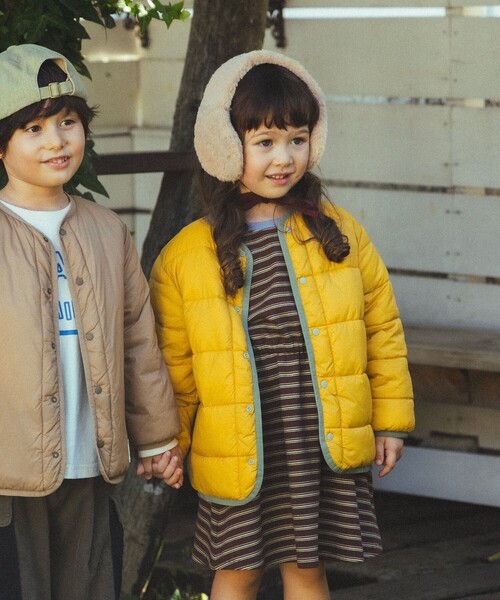 セール】中綿 ノーカラー リバーシブル ブルゾン 2025FW（90～150cm