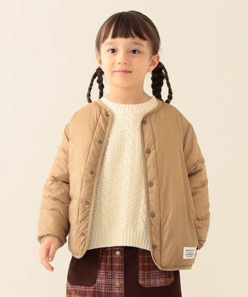 美品 blancvert ブルゾン 38 ベージュ ネイビー リバーシブル 秋冬 ふわふわボアノーカラーブルゾン【リバーシブル】【WEB限定】 (980053