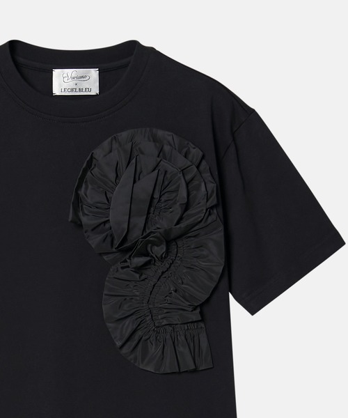 LE CIEL BLEU(ルシェルブルー)の「フラワーTシャツ / Flower T-shirt(Tシャツ/カットソー・レディース・ホワイト/ブラック・FREE)」の17枚目の写真