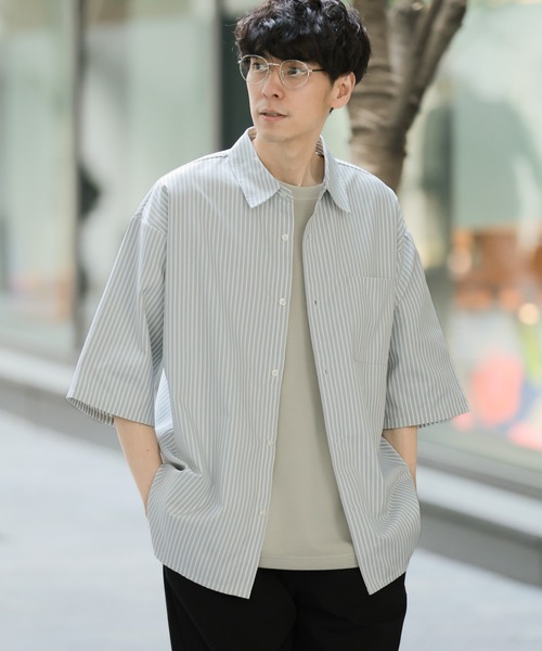 セール】DRYストライプ半袖シャツ / 289697（シャツ/ブラウス