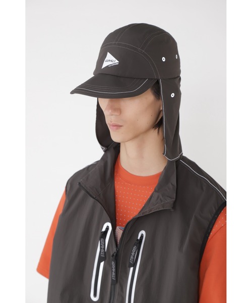 and wander（アンドワンダー）の「BRUSHED NYLON SUNSHADE CAP｜ブラッシュナイロンサンシェードキャップ（キャップ・メンズ・ブルー/チャコール/グレー・FREE）」の12枚目の写真