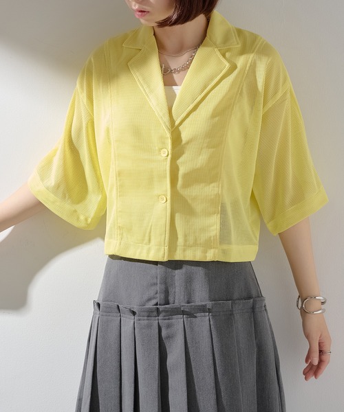 メゾンブリーズレヴール MAISON BREEZE reveur メッシュシャツジャケット trc （ブラック） メゾンブリーズレヴール MAISON BREEZE reveur メッシュシャツ