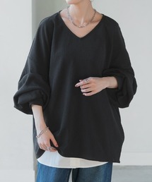 シワになりにくい オーバーサイズ 楊柳ブラウス