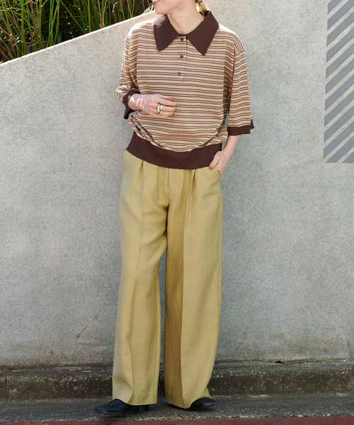 ◆シアーポロシャツニットプルオーバー◆ Spick & Span｜手洗い可 / シアーポロシャツニットプルオーバー