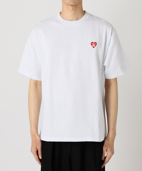 Tシャツ ホワイト S ◇メッセージ刺繍 Tシャツ◇ オーバーサイズ[品番：OCGW0003579