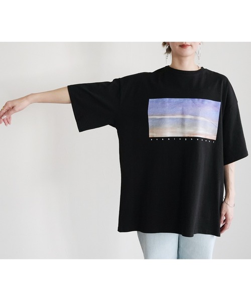 reca(レカ)の「転写プリント5分丈オーバーサイズプルオーバー(Tシャツ/カットソー・レディース・ブラック系1/ホワイト系1・M)」の22枚目の写真