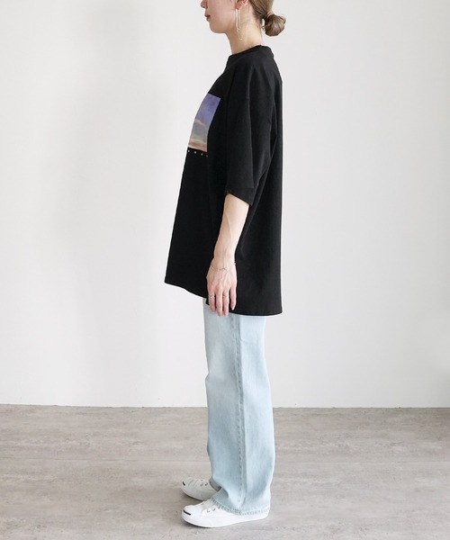 reca(レカ)の「転写プリント5分丈オーバーサイズプルオーバー(Tシャツ/カットソー・レディース・ブラック系1/ホワイト系1・M)」の12枚目の写真