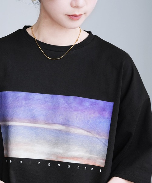 reca(レカ)の「転写プリント5分丈オーバーサイズプルオーバー(Tシャツ/カットソー・レディース・ブラック系1/ホワイト系1・M)」の8枚目の写真