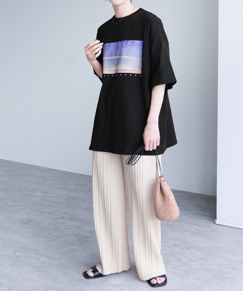 reca(レカ)の「転写プリント5分丈オーバーサイズプルオーバー(Tシャツ/カットソー・レディース・ブラック系1/ホワイト系1・M)」の9枚目の写真